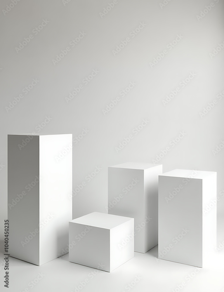 Poster white podiums enhance product presentation with modern minimalist design for improved visual appeal 