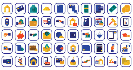 Set of finance vector icons with white background