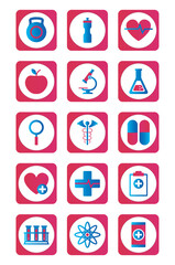 Red health vector icon set