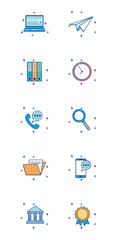 Office work vector icon set on white background