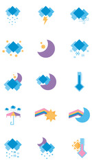 weather vector icon set with white background