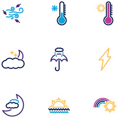 weather vector icon set with white background