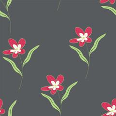 flower seamless pattern on green background