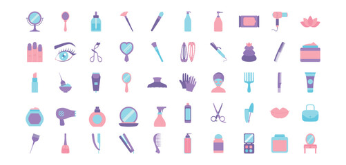 beauty vector icon set with white background