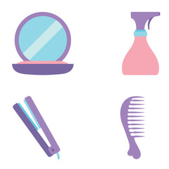 beauty vector icon set with white background