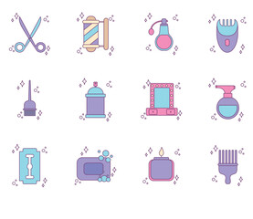 beauty vector icon set with white background