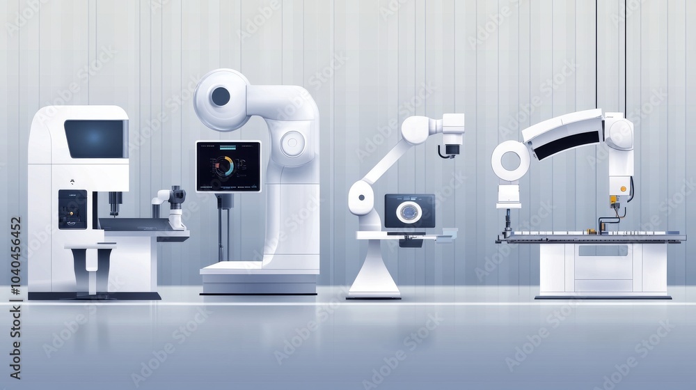 Aufkleber a modern collection of advanced robotic machines showcasing innovation in technology and automation 
