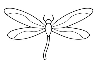 Continuous Line Art of a Dragonfly in Flight – Elegant Nature Vector