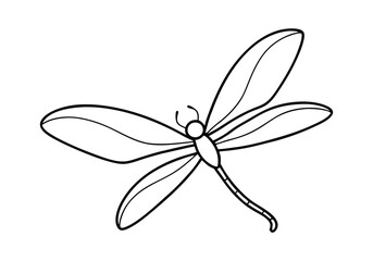 Continuous Line Art of a Dragonfly in Flight – Elegant Nature Vector
