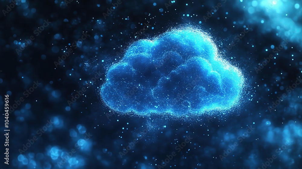 Poster abstract cloud computing concept with digital effects