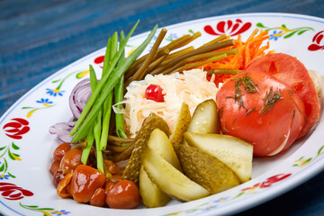 preserved vegetables on the plate