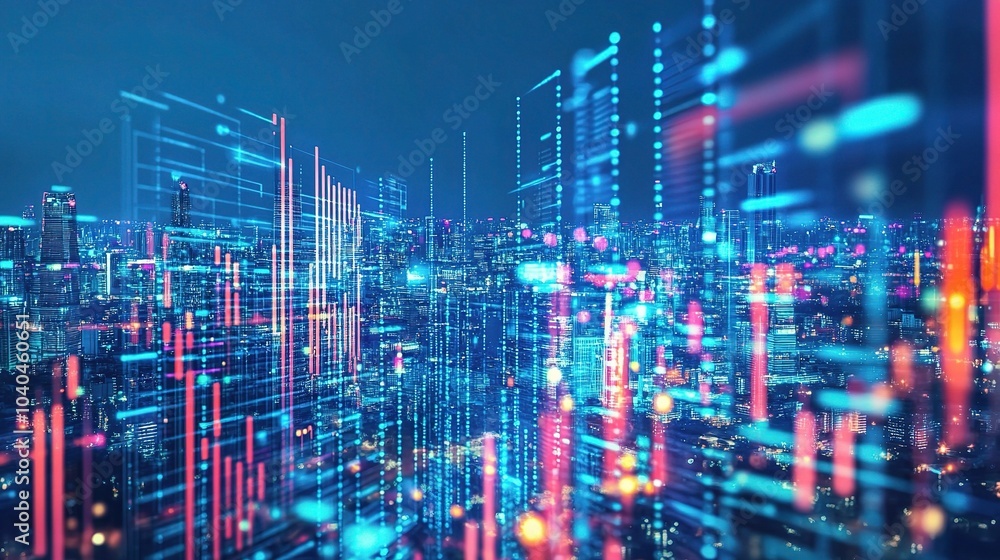 Aufkleber digital data driven business concept visualization