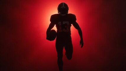 Anonymous Football Player Number 13 Red Illustration