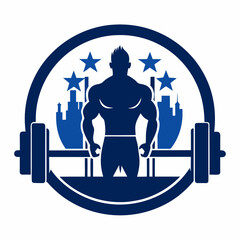 Gym vector silhouette with white background.