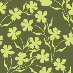 Fototapeta premium flower seamless pattern on green background