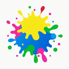paint splatter pink ,green ,blue ,yellow vector illustration
