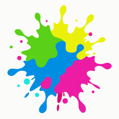 paint splatter pink ,green ,blue ,yellow vector illustration