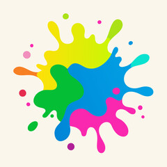 paint splatter pink ,green ,blue ,yellow vector illustration