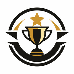 A modern trophy logo vector silhouette 