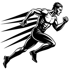 running man vector silhouette 