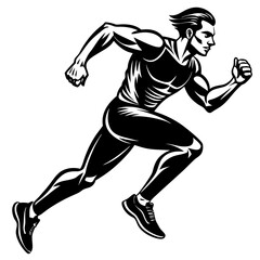 running man vector silhouette 