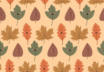 Obraz premium autumn leaves seamless background