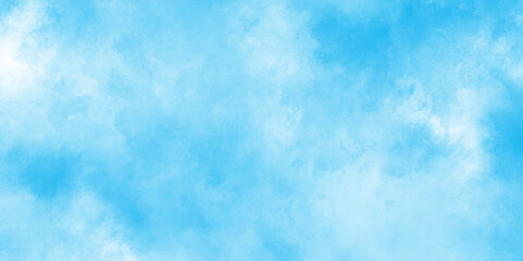 Blue grunge texture with grainy watercolor stains, The summer is colorful clearing day Good weather with natural clouds, Abstract beautiful light blue cloudy sky clouds with stains.