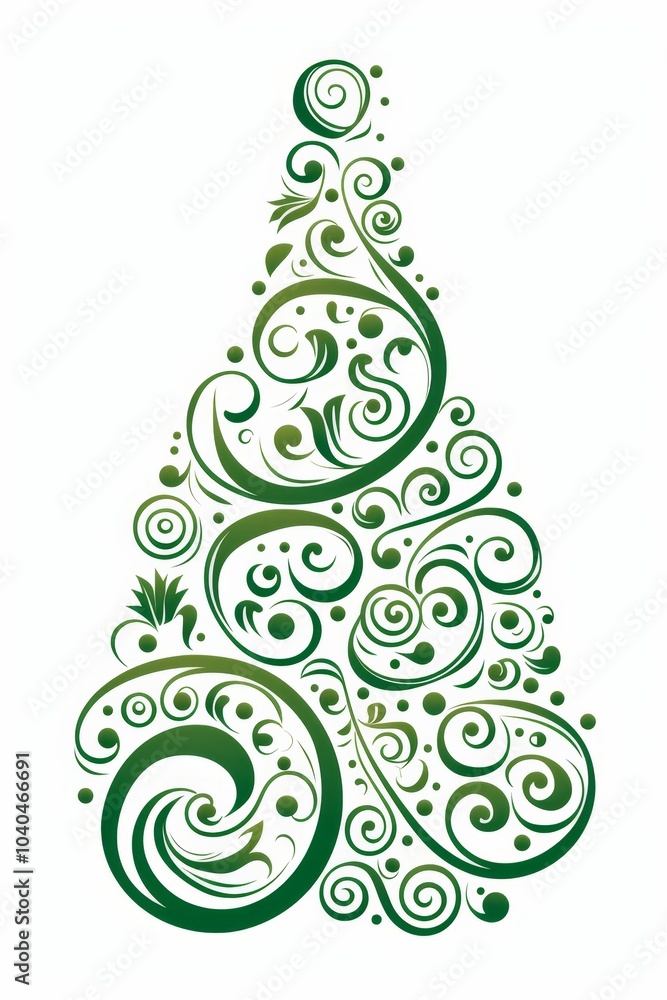 Aufkleber minimalist christmas tree design with simple lines and shapes on a monochrome background