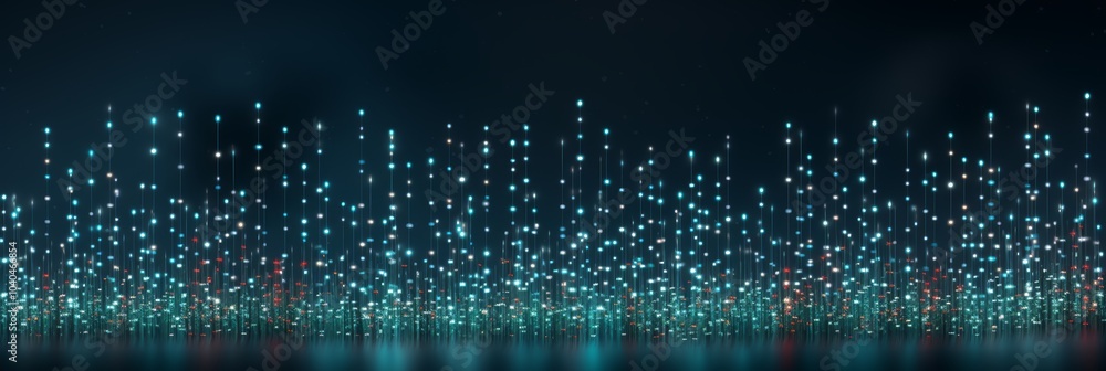 Poster minimalist christmas lights design dots and lines creating a festive atmosphere on dark background