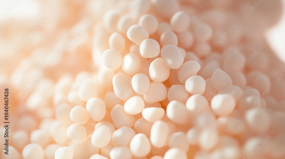 Aufkleber close-up of delicate, soft-colored beads arranged in a random pattern, creating a visually pleasing 