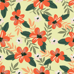 seamless vector small flower Pattern on grey