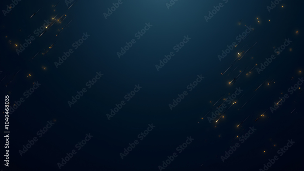 Poster Dark blue background features minimalist design with golden lines added for a subtle yet elegant aesthetic effect.