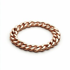 Obraz premium Gold Bracelet Chain Isolated on White Background