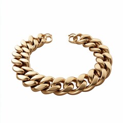 Obraz premium Gold Bracelet Chain Isolated on White Background