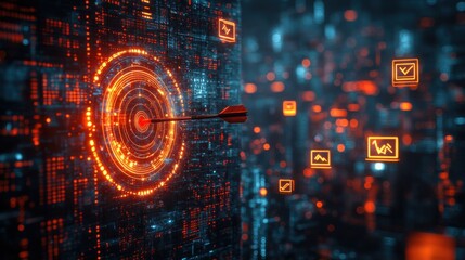 A dart hitting the bullseye of a target board, showcasing skill and precision in a competitive setting, ideal for articles or promotions related to darts and leisure activities.