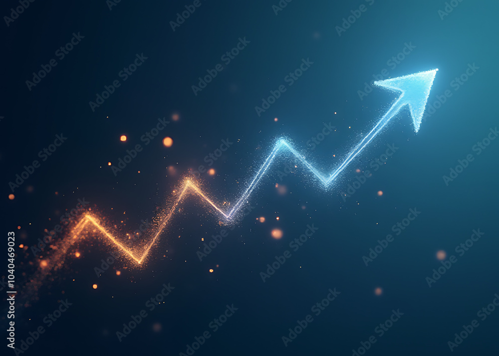 Poster Digital arrows help build skills in a minimalist frame with AI and tech themes ideal for photo stock concepts.