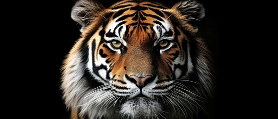 Fototapeta premium Majestic Tiger in Profile on Dark Background