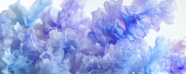Obraz premium Delicate floral abstraction featuring soft hues of purple and blue, evoking tranquility and elegance for various creative projects.