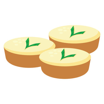 three cakes with green leaf topping clip art preview
