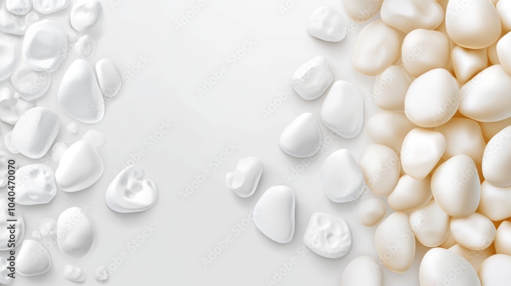 Aufkleber elegant composition of white stones and pebbles, creating a calming and stylish background for vario