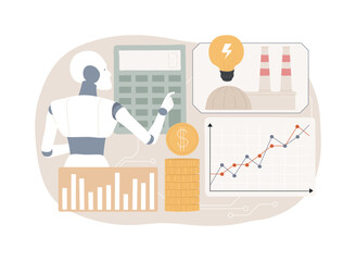 AI-Backed Energy Pricing abstract concept vector illustration.