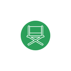 Director Chair line icon isolated on transparent background