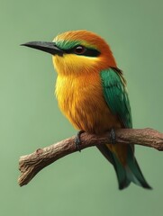 Fototapeta premium Bird perched on tree branch