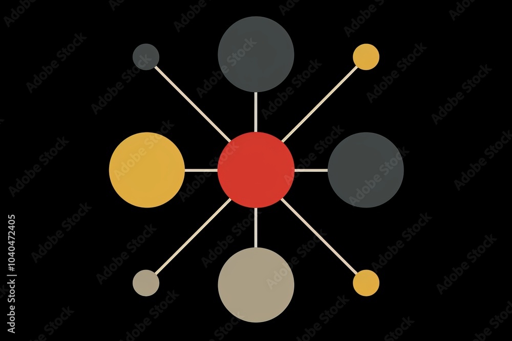 Aufkleber minimalist composition of intersecting circles in diverse sizes and colors for optical lens effect