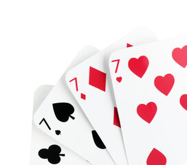 Poker game. Playing cards isolated on white