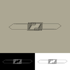 e-sport title label of futuristic blade in line art style illustration