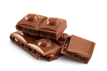 milk chocolate isolated on white background