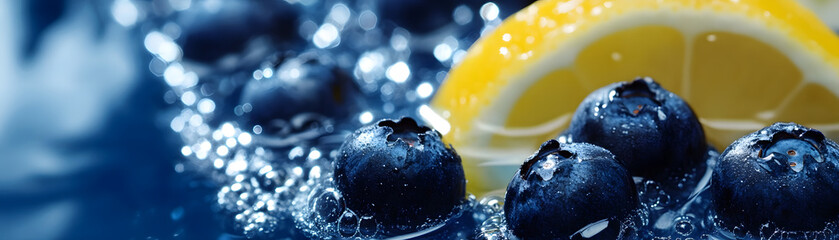 Fresh Blueberry and Lemon Juice Splash