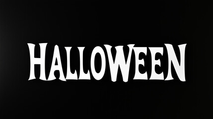 Obraz premium Black and white banner with copy space, featuring the text Halloween
