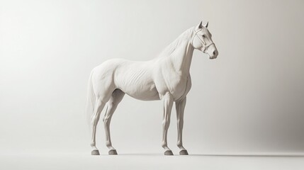 Fototapeta premium A White Horse Standing on a White Background